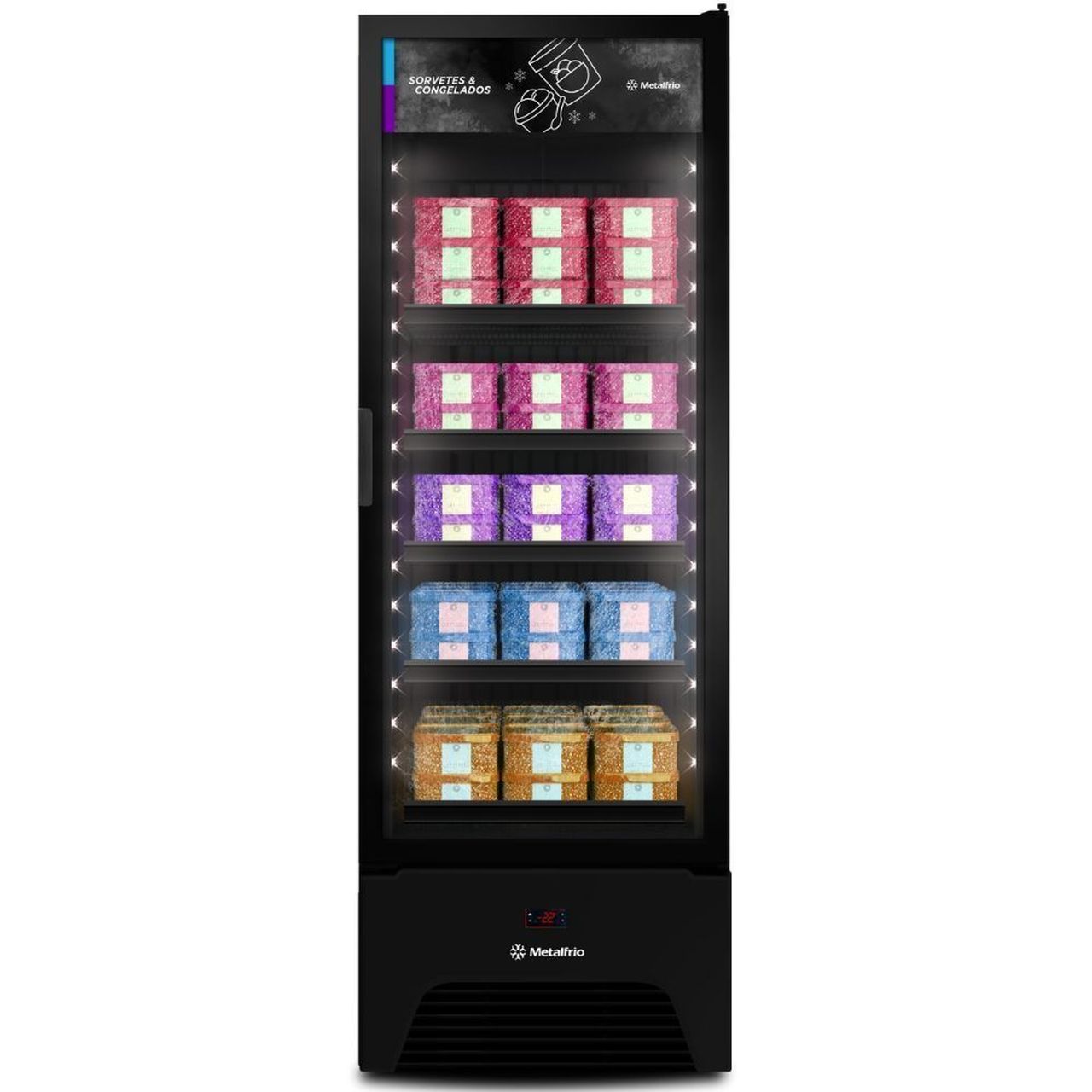 Freezer Expositor Frost Free VF50 All Black Metalfrio | FastStore PDP
